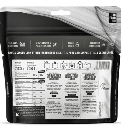 Lyofood KRUPOV&Eacute; RIZOTO S &Scaron;O&Scaron;OVICOU A AVOK&Aacute;DOM - VEĽK&Aacute; PORCIA