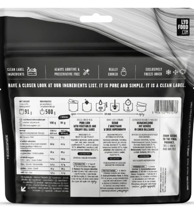 Lyofood BRAVČOV&Eacute; S K&Ocirc;PROVOU OM&Aacute;ČKOU - VEĽK&Aacute; PORCIA