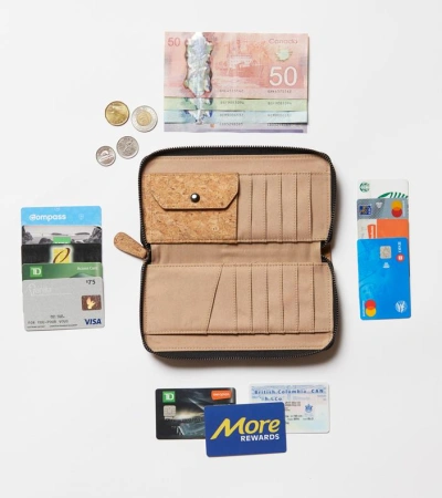 10 Tree CORK ZIPPER WALLET